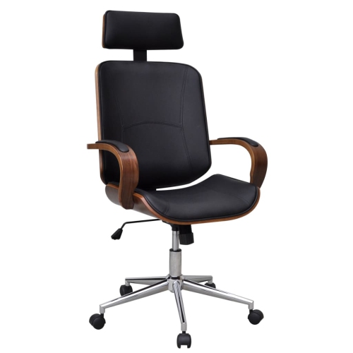 VIDAXL  Swivel Office Chair With Headrest Bentwood Artificial Leather