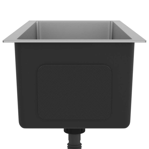 vidaXL 23.6-inch Kitchen Sink with Strainer, Top-Mount Sink Single Bowl, Silver Stainless Steel