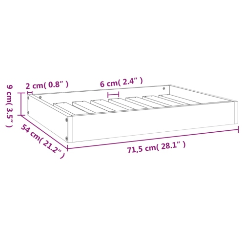 vidaXL Dog Bed 71.5x54x9 cm Solid Wood Pine