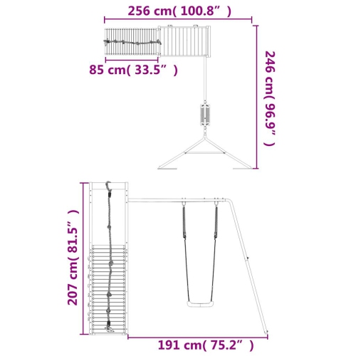 vidaXL Outdoor Playset Solid Wood Pine