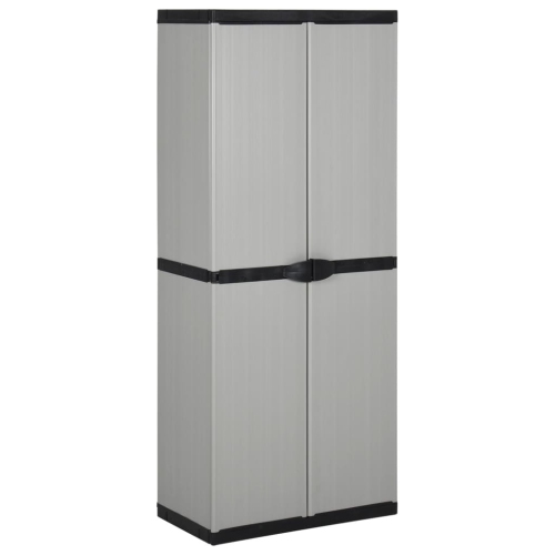 vidaXL Garden Storage Cabinet with 3 Shelves Grey&Black 68x40x168 cm