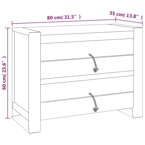 vidaXL Sideboard 80x35x60 cm Solid Teak Wood