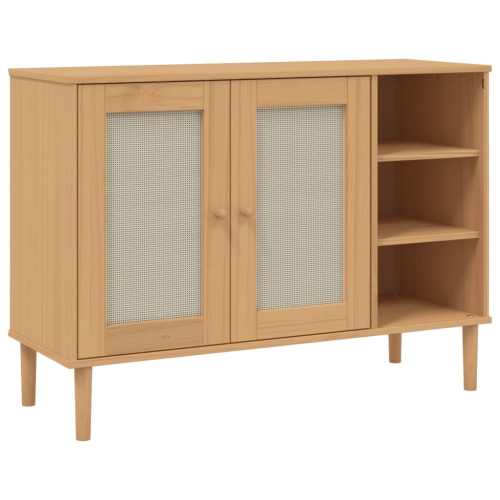 VIDAXL  Sideboard Senja Rattan Look Brown 112X40X80Cm Solid Wood Pine