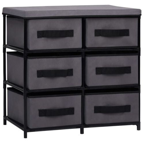 vidaXL Storage Cabinet with 6 Drawers 55x29x55 cm Grey Steel