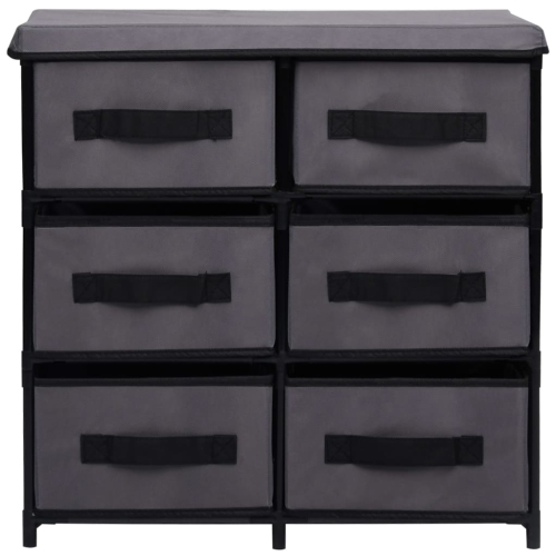 vidaXL Storage Cabinet with 6 Drawers 55x29x55 cm Grey Steel