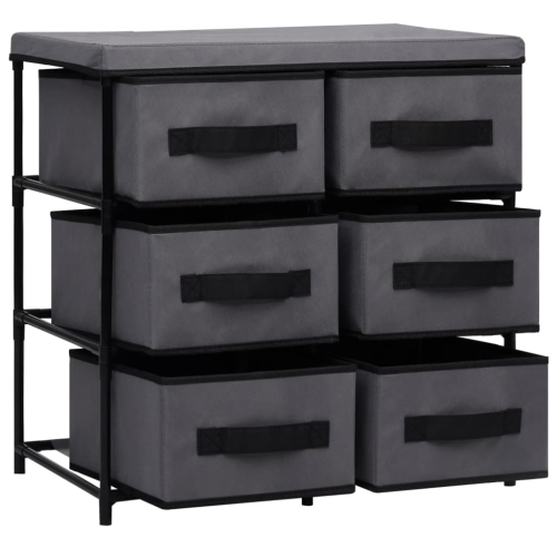 vidaXL Storage Cabinet with 6 Drawers 55x29x55 cm Grey Steel