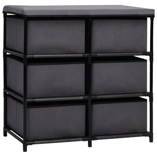 vidaXL Storage Cabinet with 6 Drawers 55x29x55 cm Grey Steel
