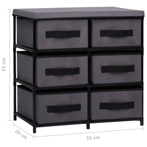 vidaXL Storage Cabinet with 6 Drawers 55x29x55 cm Grey Steel