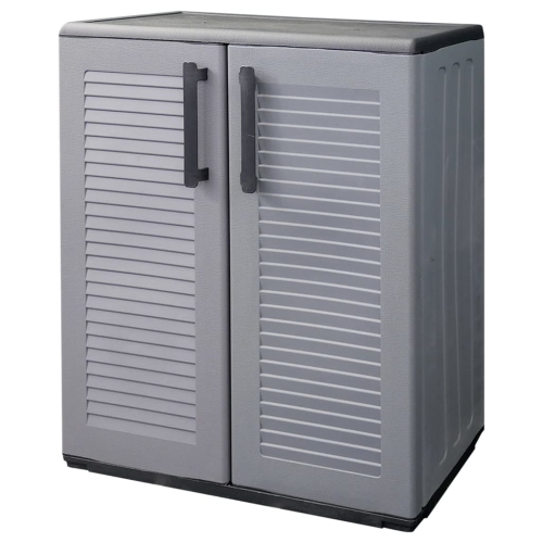 VIDAXL  Garden Storage Cabinet Grey And 68X37X84 Cm Pp In Black