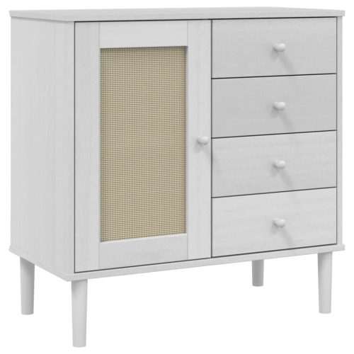 Surface de rangement SENJA Rattan vidaXL Blanc 80 x 40 x 40 x 80&nbsp;cm Pin massif