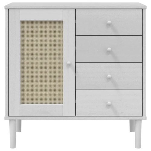 Surface de rangement SENJA Rattan vidaXL Blanc 80 x 40 x 40 x 80&nbsp;cm Pin massif