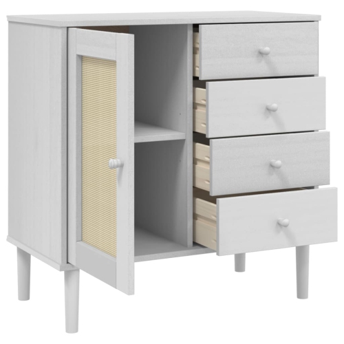 Surface de rangement SENJA Rattan vidaXL Blanc 80 x 40 x 40 x 80&nbsp;cm Pin massif