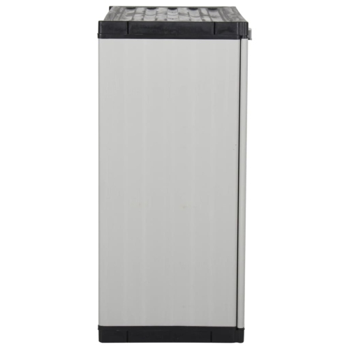 vidaXL Garden Storage Cabinet with 1 Shelf Grey and Black 68x40x85 cm