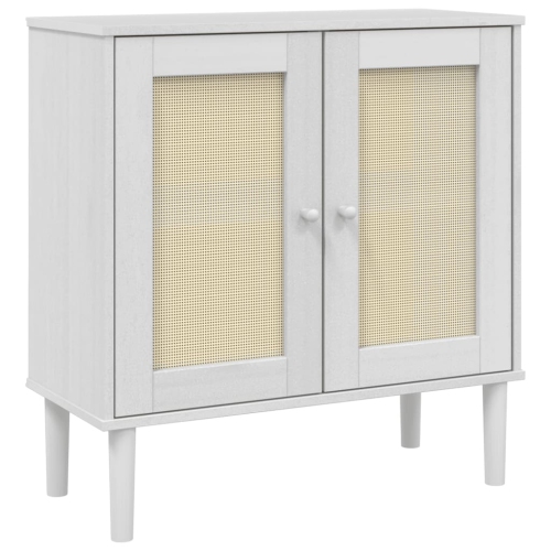 Surface de rangement SENJA Rattan vidaXL Blanc 80 x 35 x 35 x 80&nbsp;cm Pin massif