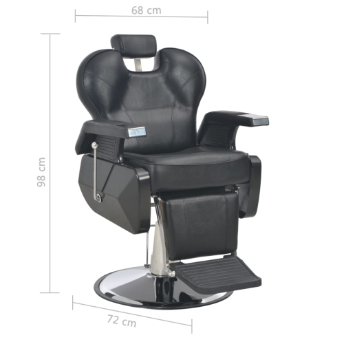 Fauteuil de barbier de la collection 98 cm, noir, 72 x 688 po