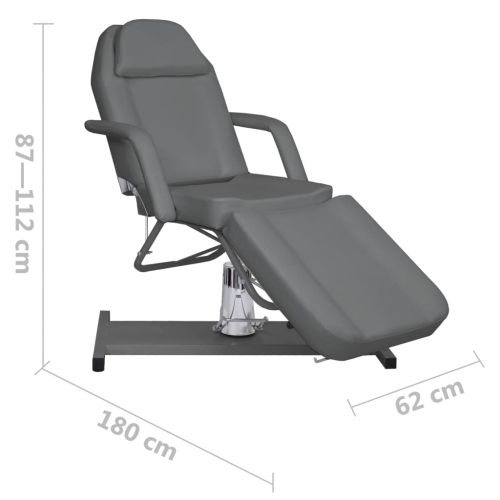 vidaXL Massage Table Grey 180x62x(87-112) cm