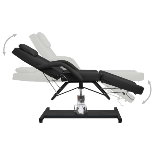 vidaXL Massage Table Black 180x62x(87-112) cm