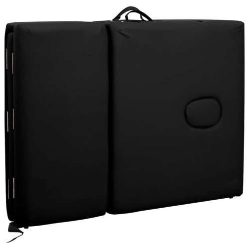vidaXL Black Foldable Massage Table 4 Zones with Aluminium Frame