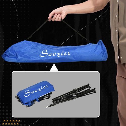 Soozier Portable Badminton Net, 14ft Volleyball Net, Foldable and Height Adjustable with Carry Bag, for Tennis, Badminton and Pickleball, Court Beach