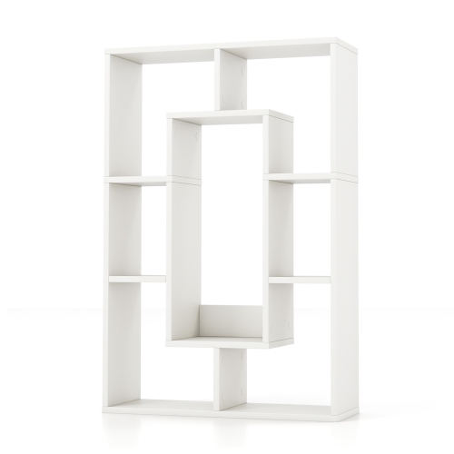 Costway 7-Cube Geometric Bookshelf with Anti-Toppling Device Modern Open Bookcase