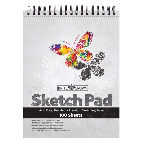 Artistic Bliss 9x12 Sketch Pad Premium Sketchbook for Drawing 100