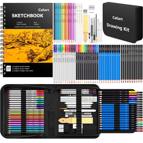 Artistic Creations Deluxe Sketching Kit Complete Drawing Supplies Set