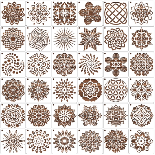 Artistic Mandala Dot Painting Stencils - 36 Reusable Templates for DIY ...