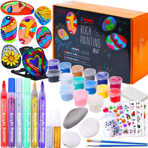 GlowArt Premium Rock Painting Kit Acrylic Paint Pens for Rock