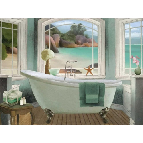 Seaside Gem Art DIY 5D Bathroom Bathtub Diamond Painting Kit