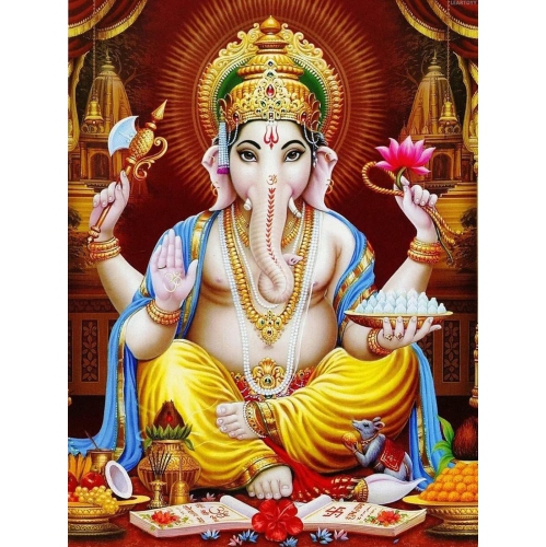 Divine Hindu God Diamond Painting Kit - Shiva Parvati And Ganesha Wall ...