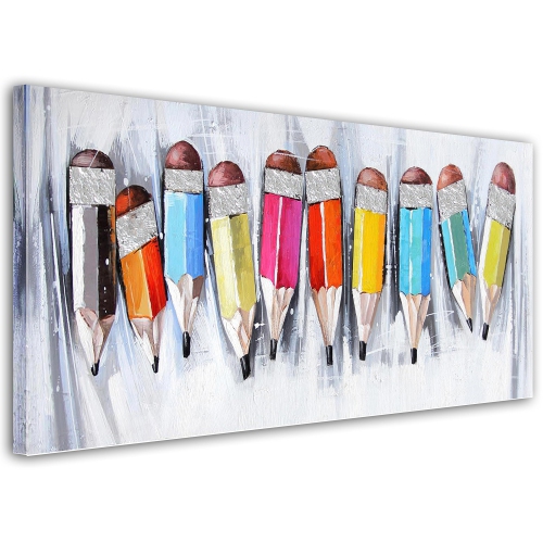 Colorful Pencils Paint by Number Kit Ideal Gift for Adults Beginners and Students. DIY Acrylic Painting on Canvas for Room Decor. Perfect for