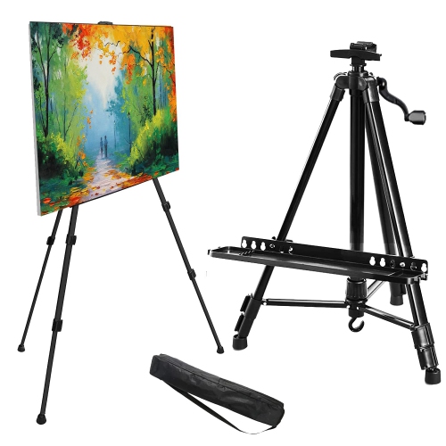 Support de peinture artistique réglable de 60 po - chevalet en métal avec  plateau et sac de transport - trépied Easels pour peinture et affichage sur  toile de table