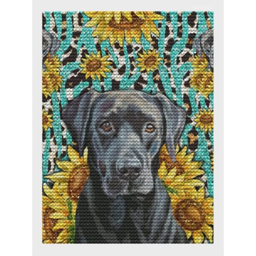 Sparkling Paws DIY 5D Diamond Painting Kit Black Labrador