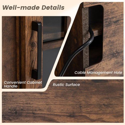 Costway 58" Fireplace TV Stand W/ 1400W Electric Fireplace for TVs up to 65 Inches