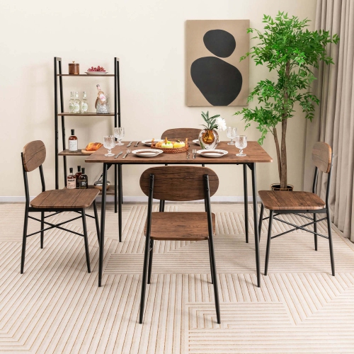 Costway 5-Piece Dining Table Set for 4 Modern Kitchen Dining Room Furniture Set