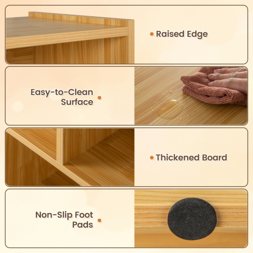 Armoire de rangement bibliothèque ouverte à 3 niveaux et 8 cubes de Costway