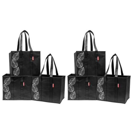 PLANET E  Reusable Premium Quality Grocery Shopping Box Bags - Heavy Duty Tote Set With Reinforced Bottom