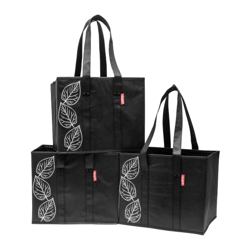 Planet E Reusable Premium Quality Grocery Shopping Box Bags - Heavy Duty Tote Set with Reinforced Bottom