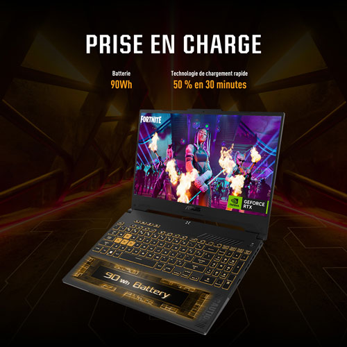 Portable de jeu 144 Hz de 15,6 po TUF Gaming F15 d'ASUS
