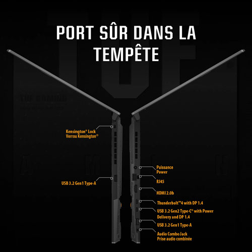 Portable de jeu 144 Hz de 15,6 po TUF Gaming F15 d'ASUS