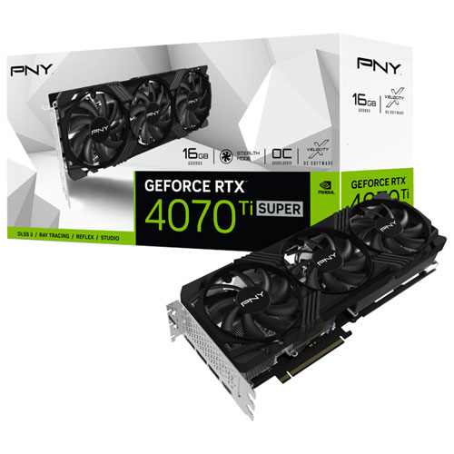 PNY GeForce RTX 4070 Ti Super 16GB OC TF GDDR6X Video Card