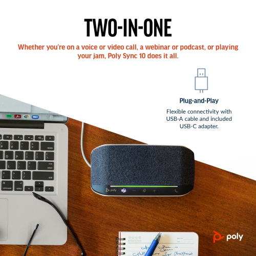 HP Poly Sync 10 Wired Speakerphone -Silver
