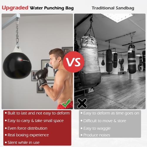 Goplus 18" 110Lbs Heavy Water Filled Punching Aqua Training Boxing Bag Home Gym Hook