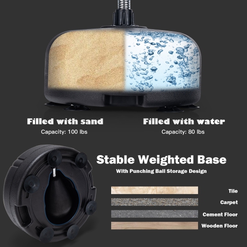 Costway Freestanding Punching Bag with Stand Boxing Gloves for Adult Kids Adjustable