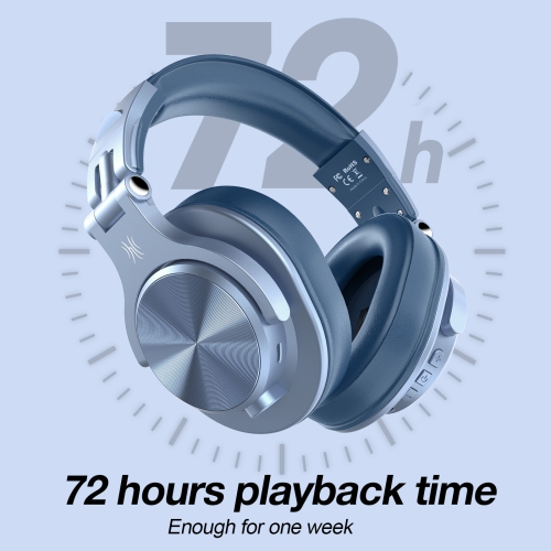 OneOdio A70 Bluetooth Wireless Bluetooth Over Ear and On-Ear Headphones with Deepbass Sound，72H Playtime,Hi-Res,Wired Audio Jack 3.5mm/6.35mm- Sky