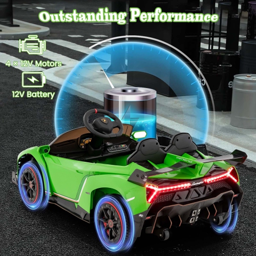Costway Licensed Lamborghini 4WD Kids Ride-on Sports Car 12V Battery Powered 2.4G Remote