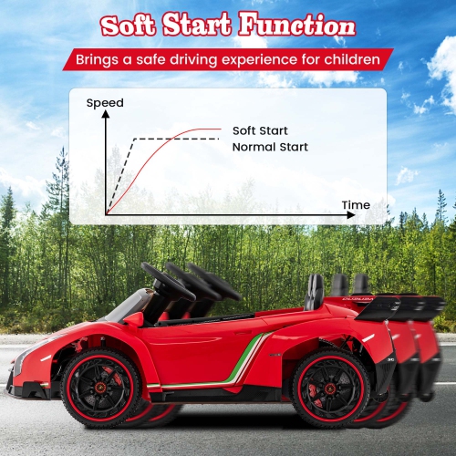 Costway Licensed Lamborghini 4WD Kids Ride-on Sports Car 12V Battery Powered 2.4G Remote