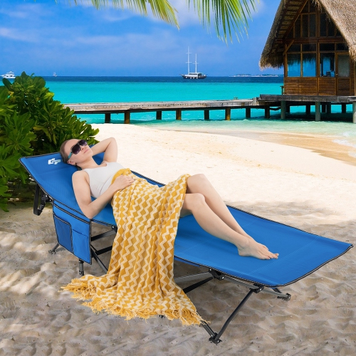 Goplus Wide Foldable Camping Cot Heavy-Duty Steel Indoor & Outdoor Sleeping Cot