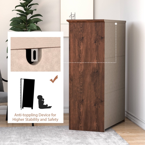 Costway 5 Drawer Chest Storage Dresser Tall Cabinet Organizer Bedroom Hallway