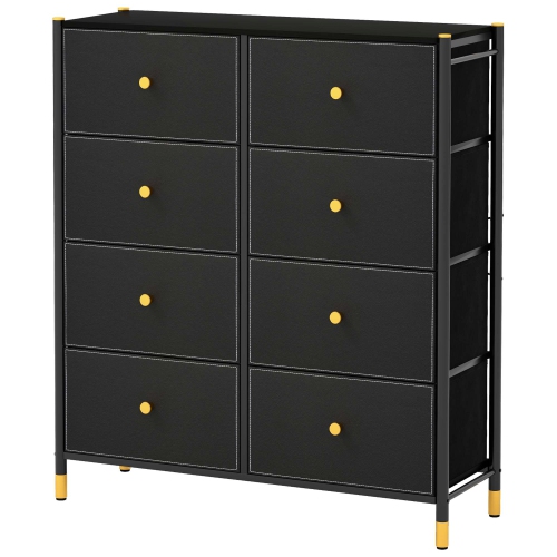 COSTWAY  8-Drawer Fabric Dresser Tower Wide Chest Of Drawers Storage Organizer Bedroom